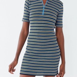 UO striped mock neck retro-style dress